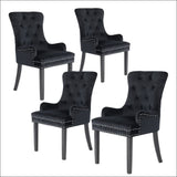 La Bella 4 Set Black French Provincial Dining Chair Ring 