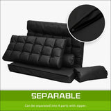 La Bella Double Seat Couch Bed Black Sofa Gemini Leather - 