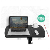 Artiss Laptop Table Desk Adjustable Stand with Fan - Black -