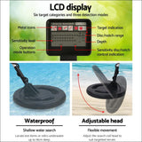 Lcd Screen Metal Detector with Headphones - Black - Outdoor 