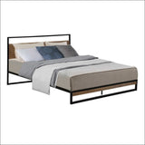 Metal Bed Frame Double Size Mattress Base Platform 