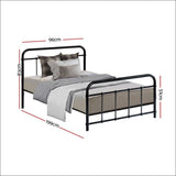 Metal Bed Frame Single Size Platform Foundation Mattress 