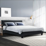 Artiss Neo Bed Frame Fabric - Charcoal Queen - Furniture > 