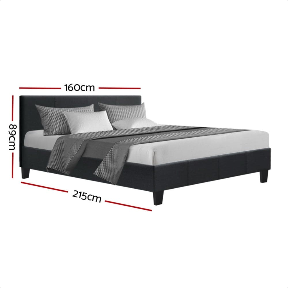 Artiss Neo Bed Frame Fabric - Charcoal Queen - Furniture > 
