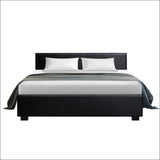 Artiss Nino Bed Frame Pu Leather - Black Queen - Furniture >