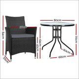 Gardeon Outdoor Furniture Dining Chair Table Bistro Set 