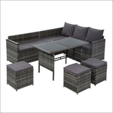 Outdoor Furniture Dining Setting Sofa Set Wicker 9 Seater 