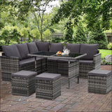 Outdoor Furniture Dining Setting Sofa Set Wicker 9 Seater 