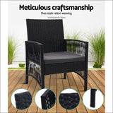 Outdoor Furniture Set of 2 Dining Chairs Wicker Garden Patio