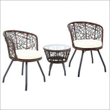 Gardeon Outdoor Patio Chair and Table - Brown - Furniture > 