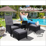 Gardeon Outdoor Patio Furniture Recliner Chairs Table 