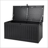 Outdoor Storage Box Container Garden Toy Indoor Tool Chest Sheds 270l Black