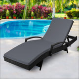 Outdoor Sun Lounge - Black - Furniture > Outdoor