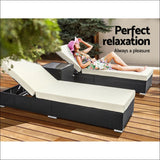 Gardeon Outdoor Sun Lounge Wicker Lounger Setting Day Bed 