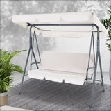 Gardeon Outdoor Swing Chair Hammock 3 Seater Garden Canopy 