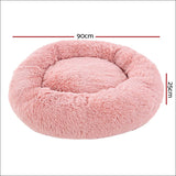 Pet Bed Dog Cat Calming Bed Large 90cm Pink Sleeping Comfy 