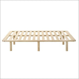 Platform Bed Base Frame Wooden Natural King Pinewood - 