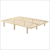 Platform Bed Base Frame Wooden Natural King Pinewood - 