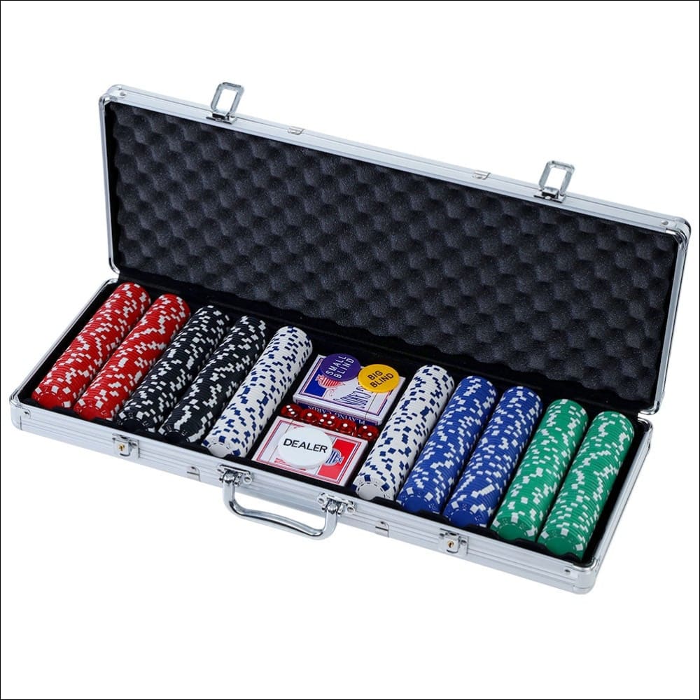 Poker Chip Set 500pc Chips Texas Hold’em Casino Gambling 