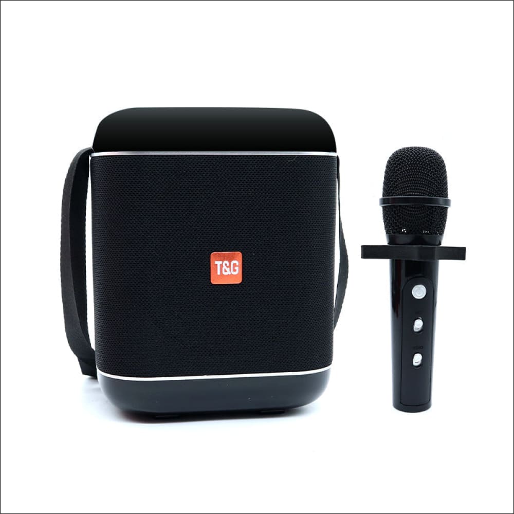Portable Bluetooth Speaker Wireless Microphone Karaoke Black
