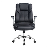 Pu Leather Executive Office Desk Chair - Black - Furniture >