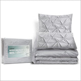 Queen Size Quilt Cover Set - Grey - Home & Garden > Bedding