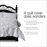 Queen Size Quilt Cover Set - Grey - Home & Garden > Bedding