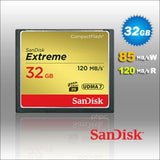 Sandisk 32gb Extreme Compactflash Card with (write) 85mb/s 
