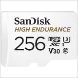 Sandisk High Endurance Microsdhc Card Sqqnr 256g Uhs-i C10 U3 V30 100mb/s R 40mb/s W Sd Adaptor