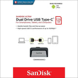 Sandisk Ultra 128gb Sdddc2-128g Dual Usb Drive Type-c 3.1 - 