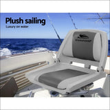Seamanship Set of 2 Folding Swivel Boat Seats - Grey & 
