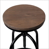 Artiss Set of 2 Bar Stool Industrial Round Seat Wood Metal -