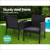 Set of 2 Outdoor Bistro Chairs Patio Furniture Dining Chair 