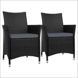 Set of 2 Outdoor Bistro Set Chairs Patio Furniture Dining 
