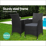 Set of 2 Outdoor Bistro Set Chairs Patio Furniture Dining 