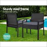 Set of 2 Outdoor Dining Chairs Wicker Chair Patio Garden 