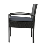 Set of 2 Outdoor Dining Chairs Wicker Chair Patio Garden 