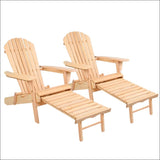 Gardeon Set of 2 Outdoor Sun Lounge Chairs Patio Furniture 