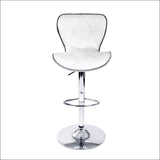 Artiss Set of 2 Pu Leather Patterned Bar Stools - White and 