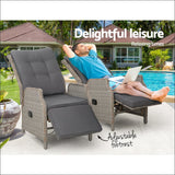 Gardeon Set of 2 Recliner Chairs Sun Lounge Outdoor 