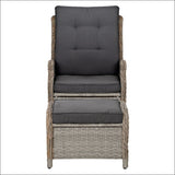 Gardeon Set of 2 Recliner Chairs Sun Lounge Outdoor Patio 