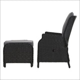 Gardeon Set of 2 Recliner Chairs Sun Lounge Outdoor Setting 