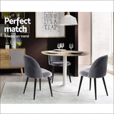 Artiss Set of 2 Velvet Modern Dining Chair - Dark Grey - 