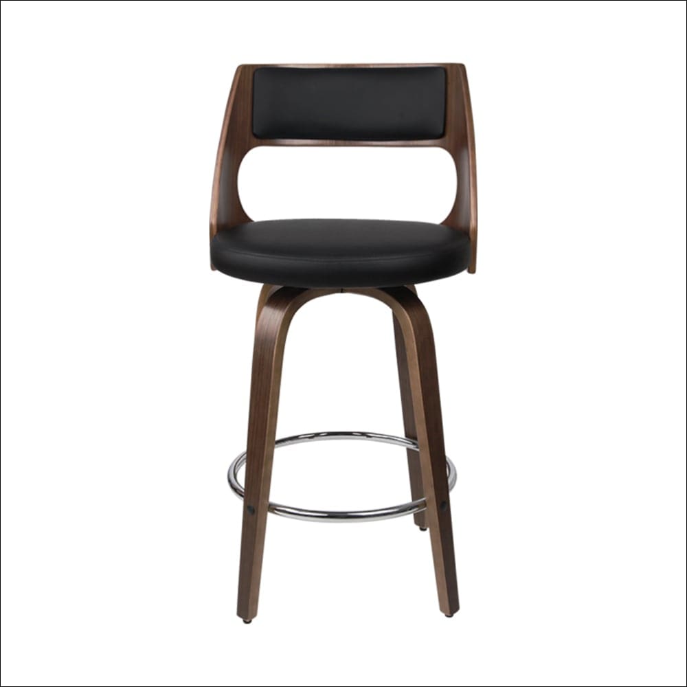 Artiss Set of 2 Wooden Bar Stools Pu Leather - Black and 