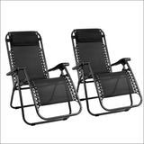 Gardeon Set of 2 zero Gravity Chairs Reclining Outdoor 