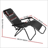 Gardeon Set of 2 zero Gravity Chairs Reclining Outdoor 