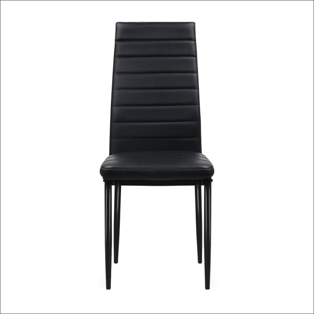 Artiss Set of 4 Dining Chairs Pvc Leather - Black - 