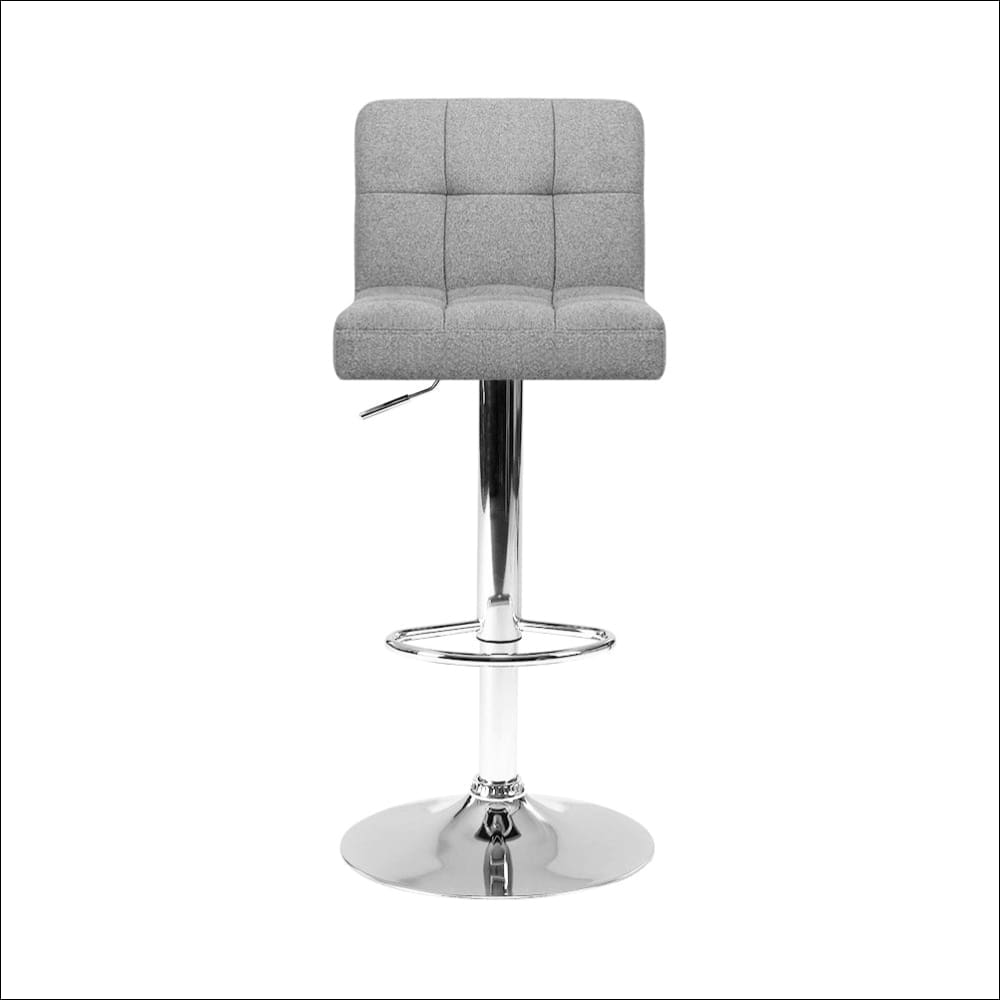 Artiss Set of 4 Fabric Swivel Bar Stools - Grey - Furniture 