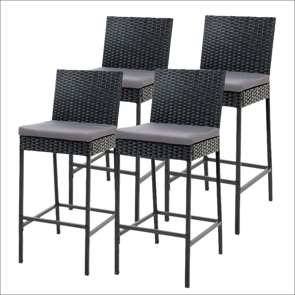 Gardeon Set of 4 Outdoor Bar Stools Dining Chairs Wicker 