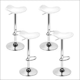 Artiss Set of 4 Swivel Bar Stools - White - Furniture > Bar 